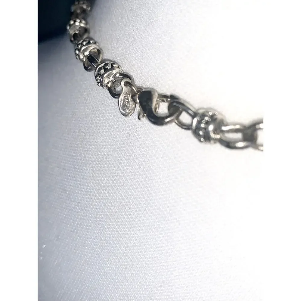 Vintage Premier Designs Silver Tone Bali Style Cable Chain Link Necklace EUC